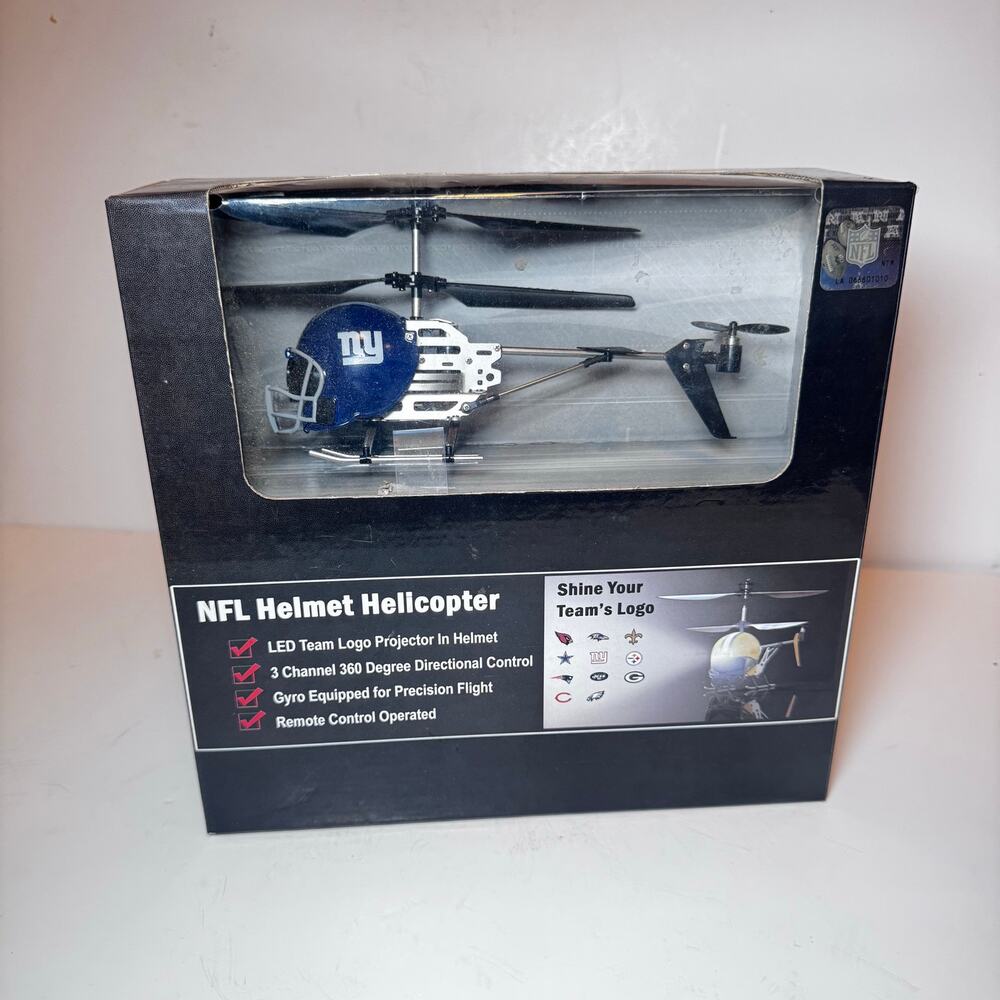 NFL New York Giants Helmet Helicopter - Remote Control LED Logo Projector